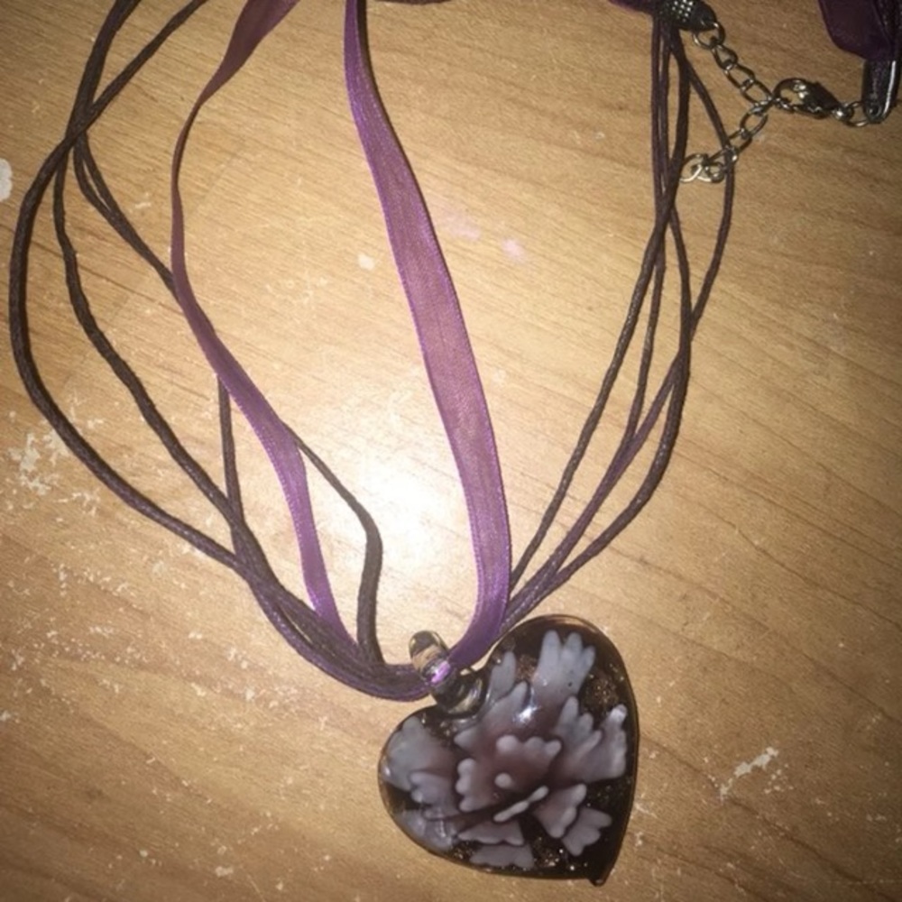 Glass heart necklace